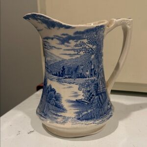 Alfred Meakin Blue and White Ceramic Pitcher